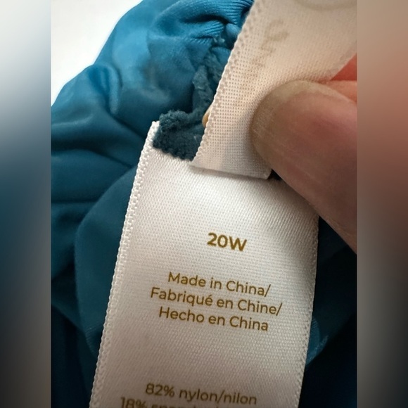 ANNE COLE Bikini Bottom Plus Size 20W High Waist Shirred Teal Full Figure - Picture 6 of 9